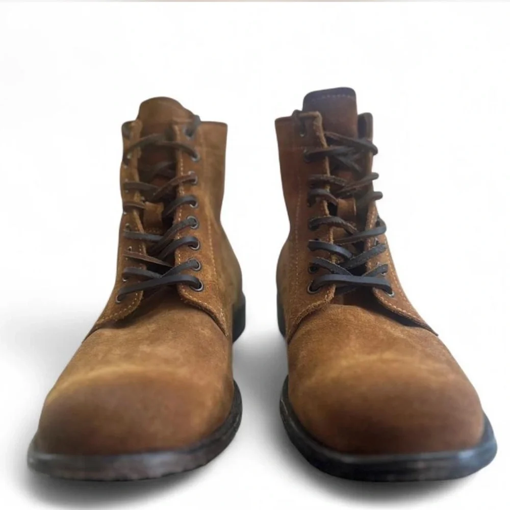 Frye Genuine Suede Tan Lace-up Boots Size US Men’s 10 (NEW no Box)
